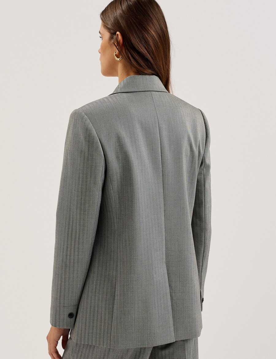 koa - oversized blazer met visgraatmotief en enkele rij knopen