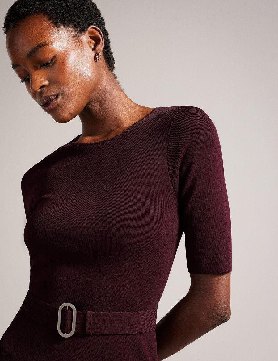samalee - gebreide midi-jurk met flippy zoom