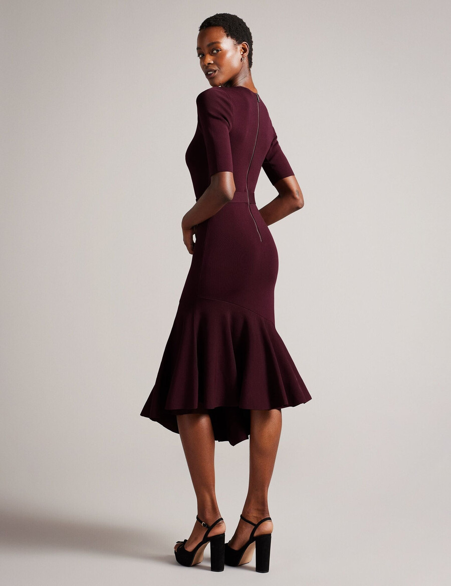 samalee - gebreide midi-jurk met flippy zoom