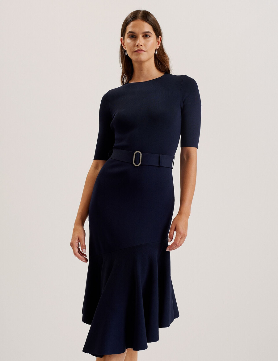 samalee - gebreide midi-jurk met flippy zoom