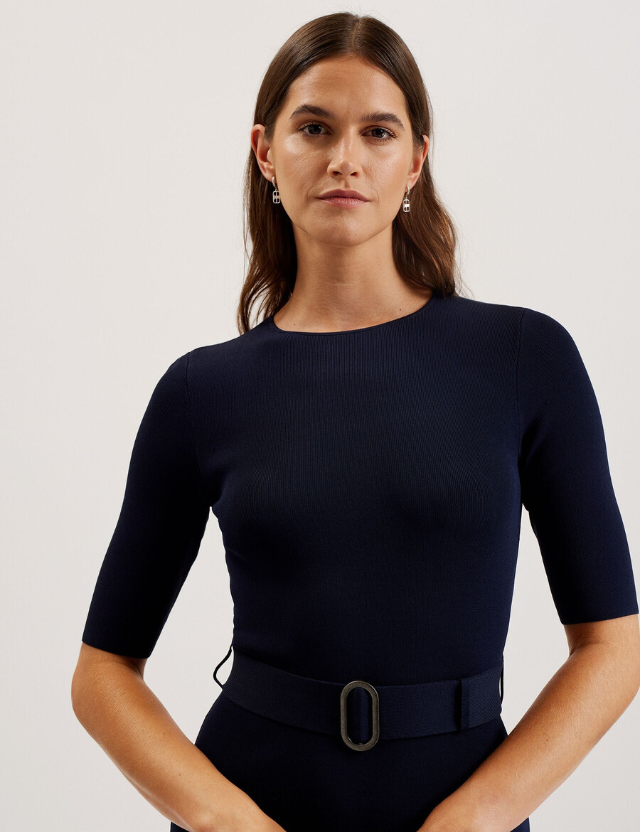 samalee - gebreide midi-jurk met flippy zoom