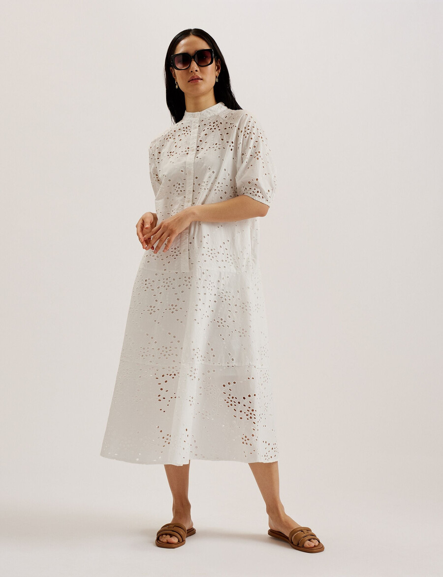 nikaia - oversized jurk met broderie