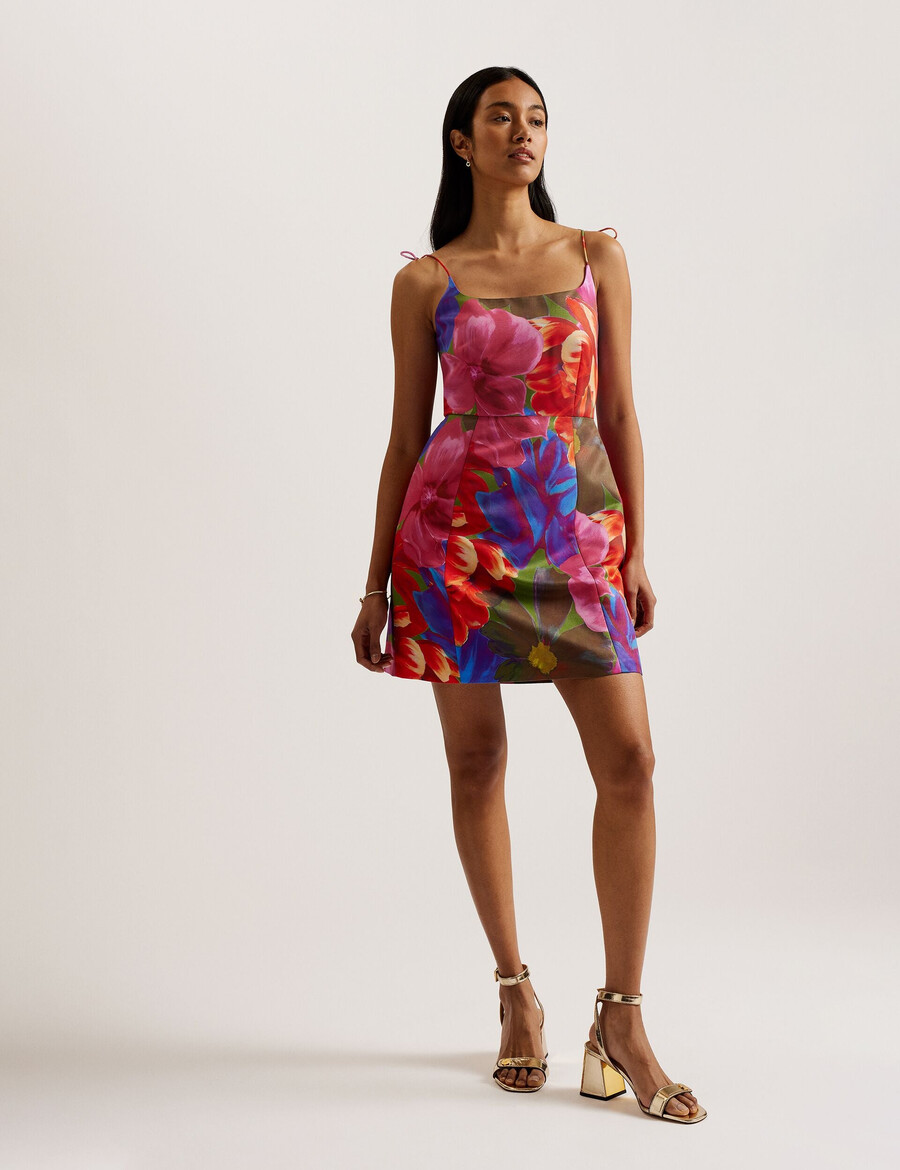 jyneen - mini-jurk met print en aansluitend lijfje