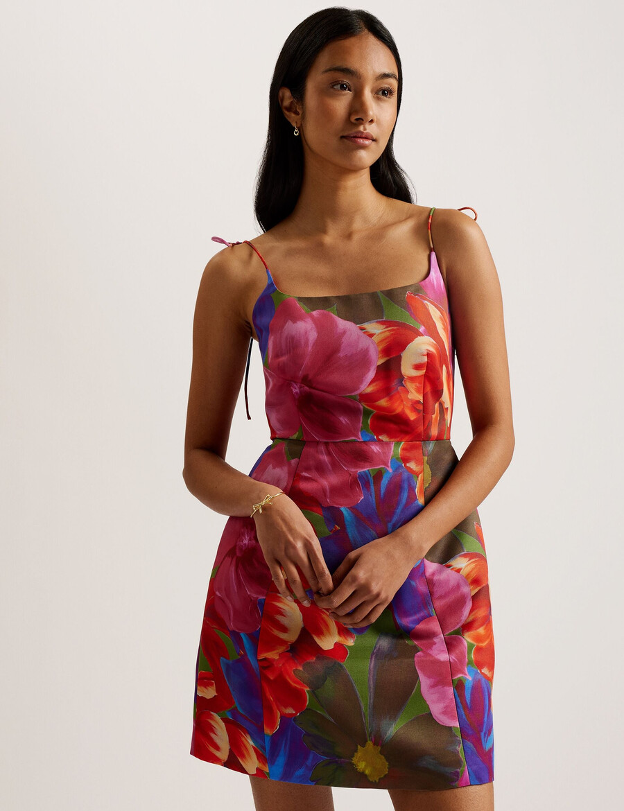 jyneen - mini-jurk met print en aansluitend lijfje