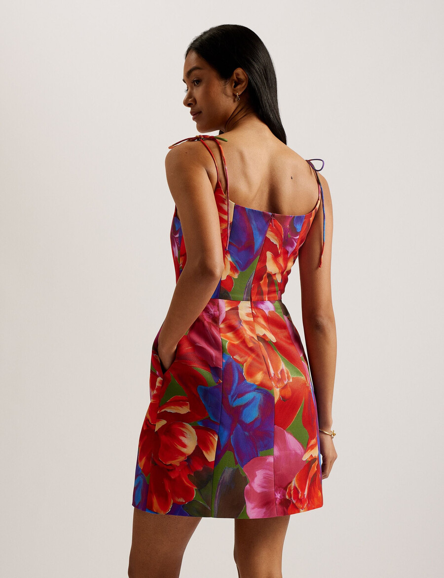 jyneen - mini-jurk met print en aansluitend lijfje