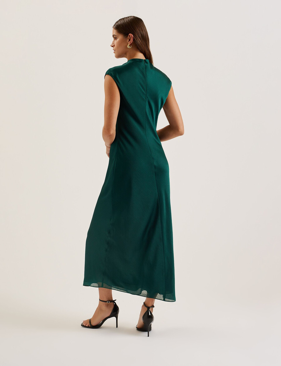 rimini - midaxi-jurk van chiffon met gedrapeerde halslijn