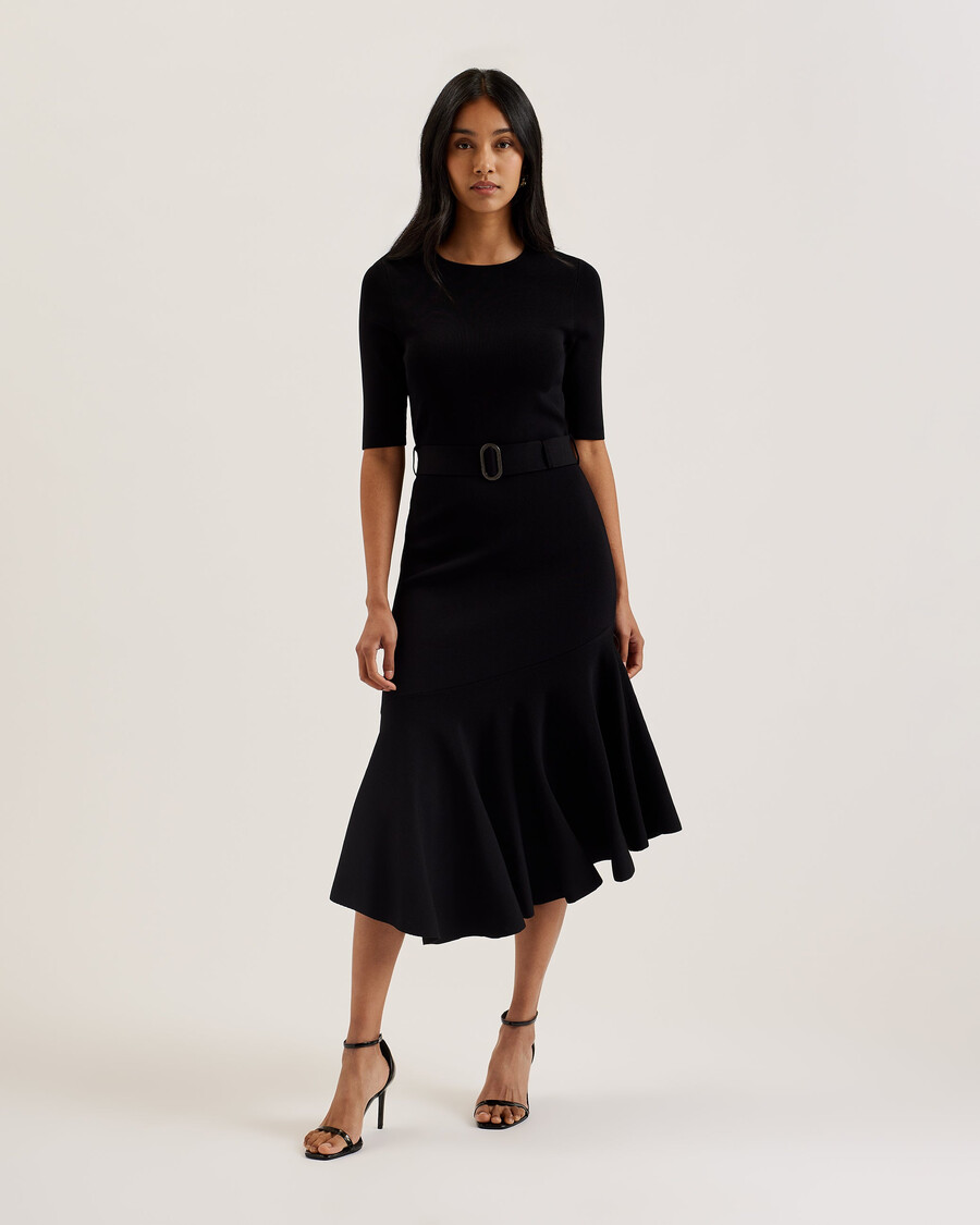 samalee - gebreide midi-jurk met flippy zoom