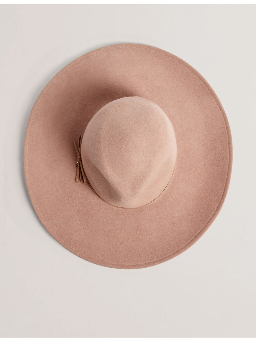 abbiiio - fedora hoed van puur wol met strikdetail