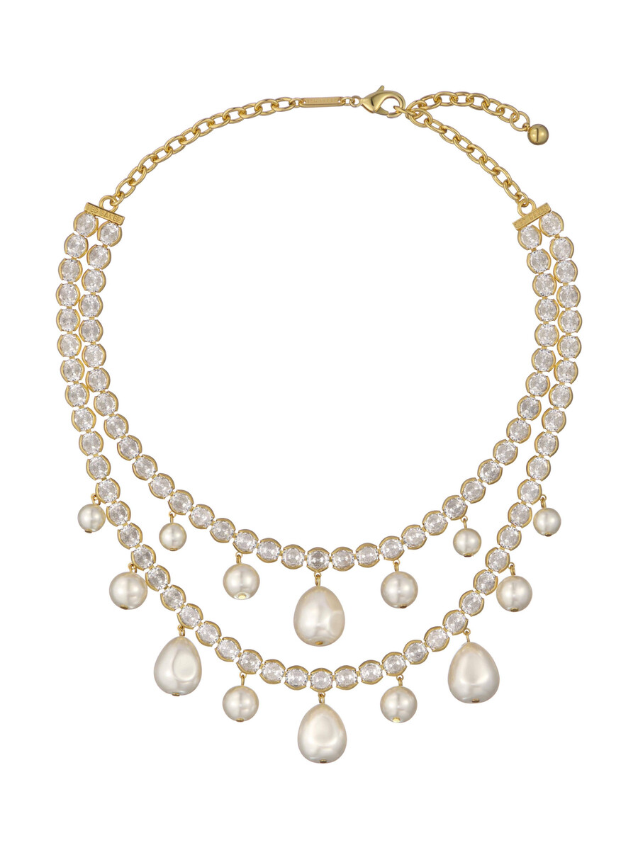 divinaa parel- en kristallen statement ketting