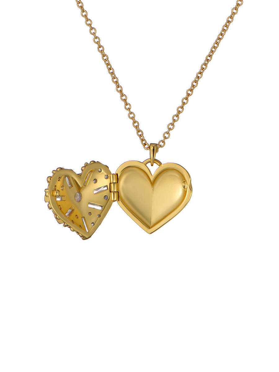 cherish - kristallen cluster hart medaillon hanger ketting