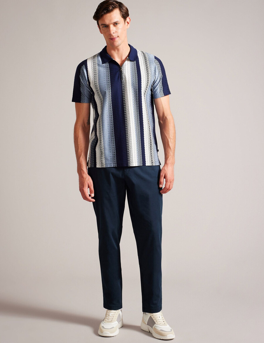 haybrn - normale pasvorm getextureerde chino broek
