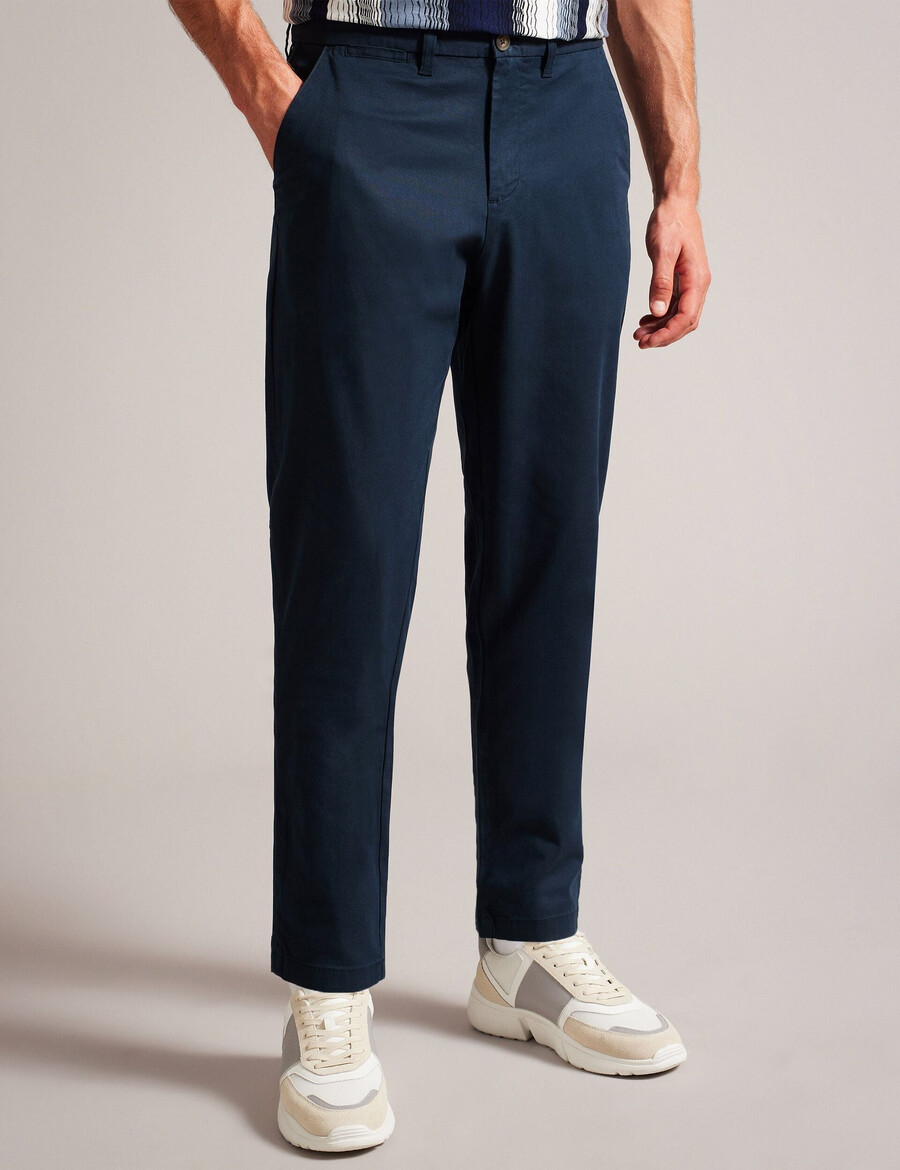 haybrn - normale pasvorm getextureerde chino broek