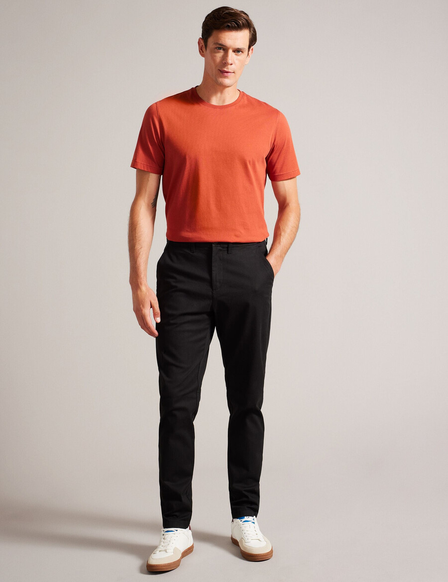 haybrn - normale pasvorm getextureerde chino broek