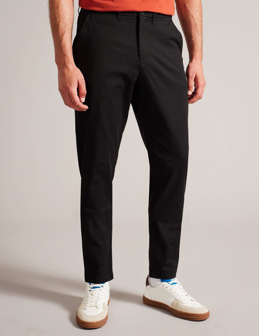 haybrn - normale pasvorm getextureerde chino broek