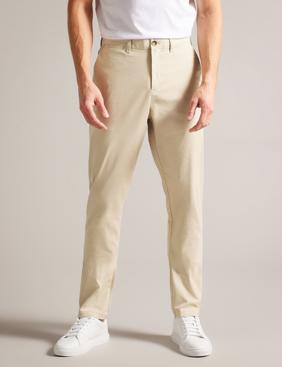 haybrn - normale pasvorm getextureerde chino broek