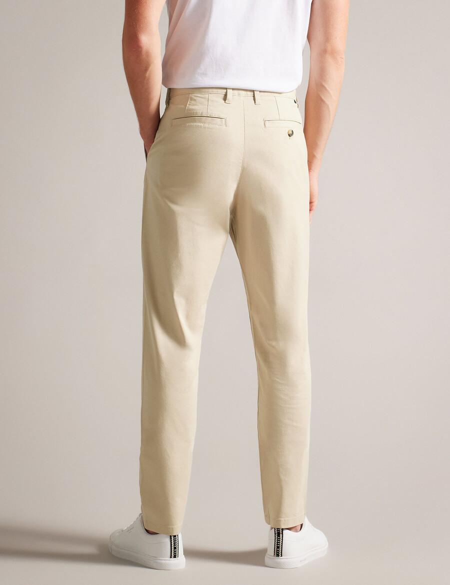haybrn - normale pasvorm getextureerde chino broek