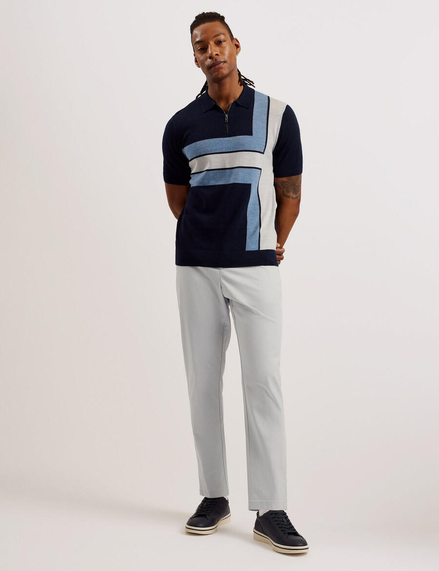 haybrn - normale pasvorm getextureerde chino broek