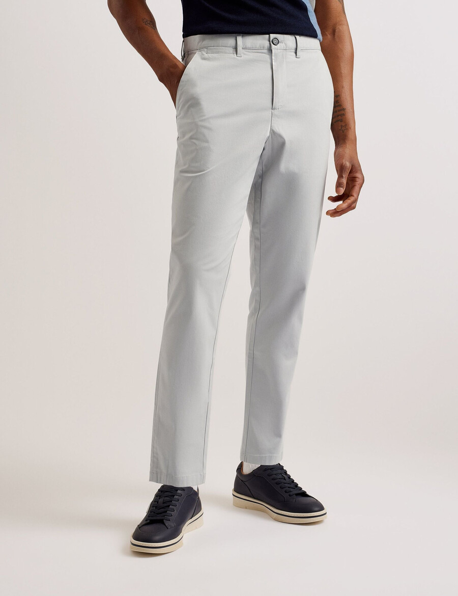 haybrn - normale pasvorm getextureerde chino broek