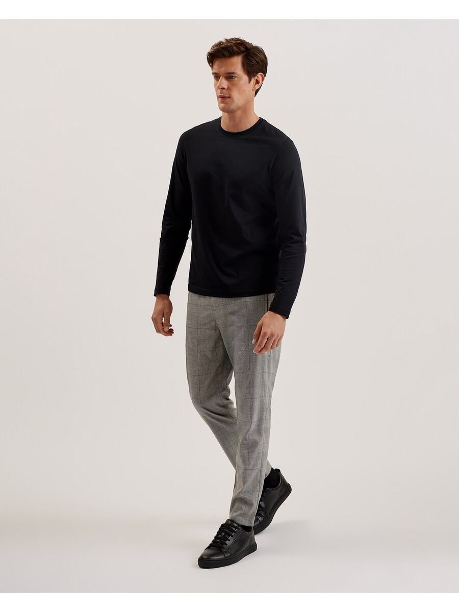 nicolo - geruite getailleerde broek met elastische taille
