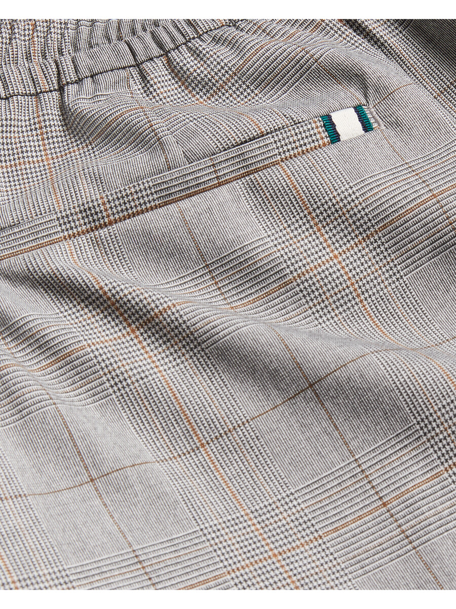 nicolo - geruite getailleerde broek met elastische taille