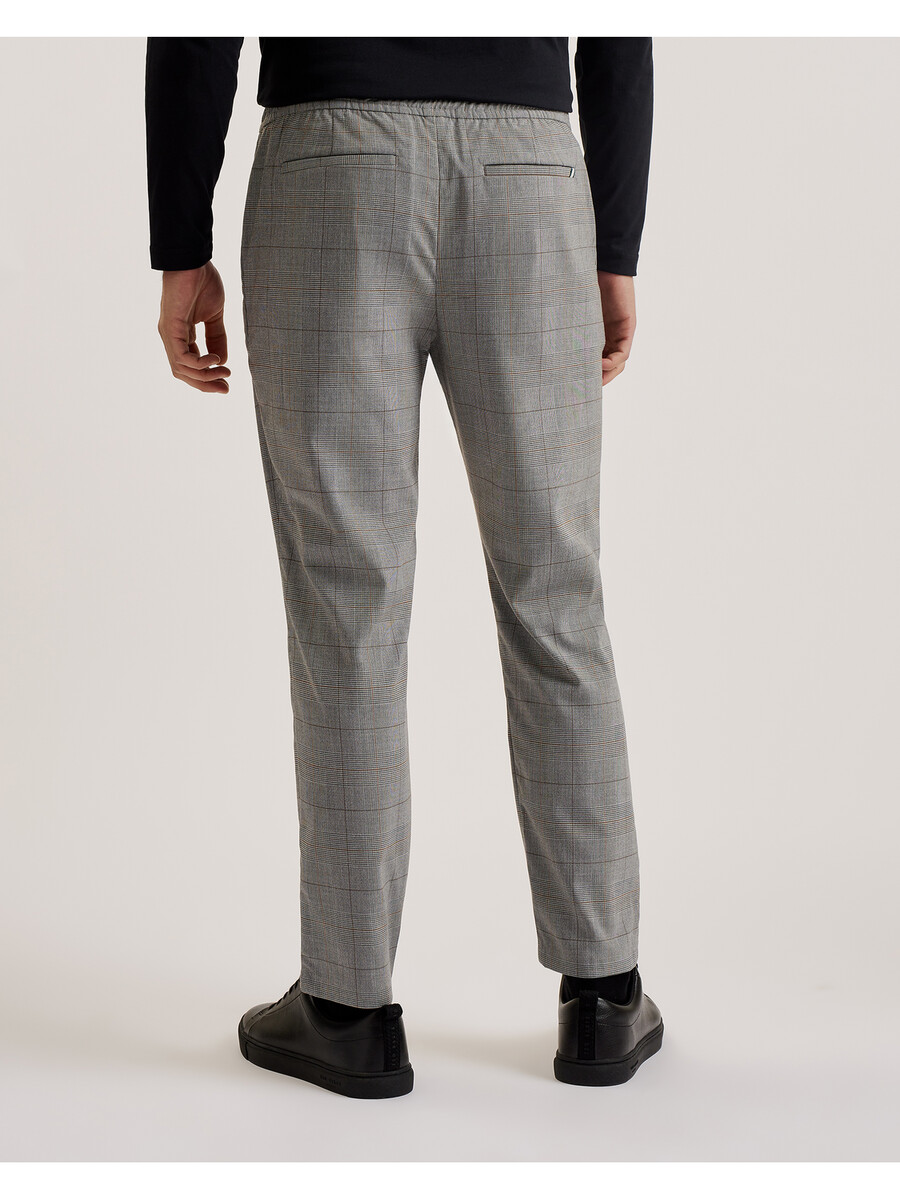 nicolo - geruite getailleerde broek met elastische taille