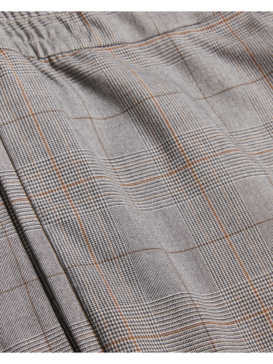 nicolo - geruite getailleerde broek met elastische taille