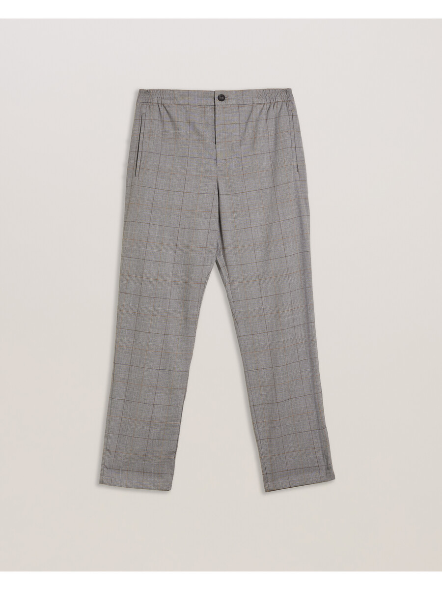 nicolo - geruite getailleerde broek met elastische taille