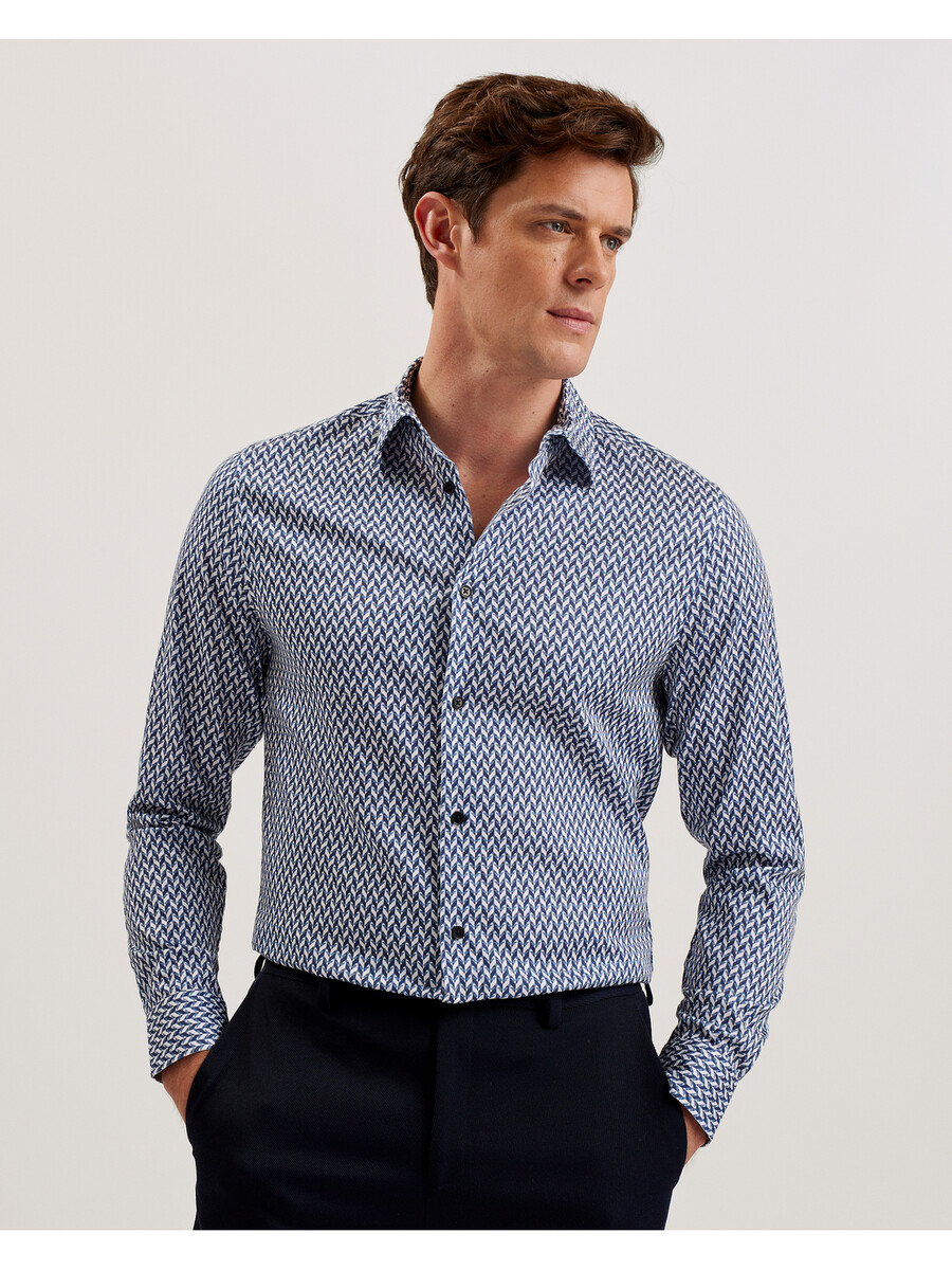 laceby - slim fit shirt met lange mouwen en geometrische print
