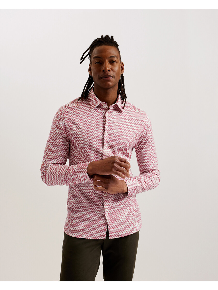 laceby - slim fit shirt met lange mouwen en geometrische print
