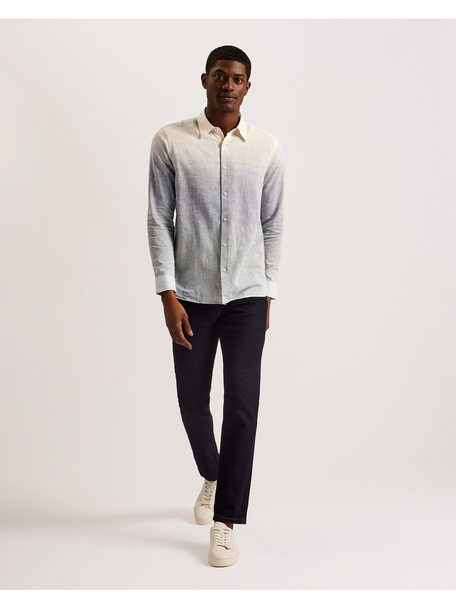 ackley - shirt met lange mouwen en ombre-print normale pasvorm