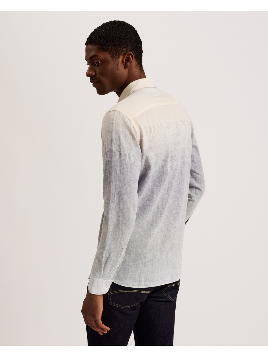ackley - shirt met lange mouwen en ombre-print normale pasvorm