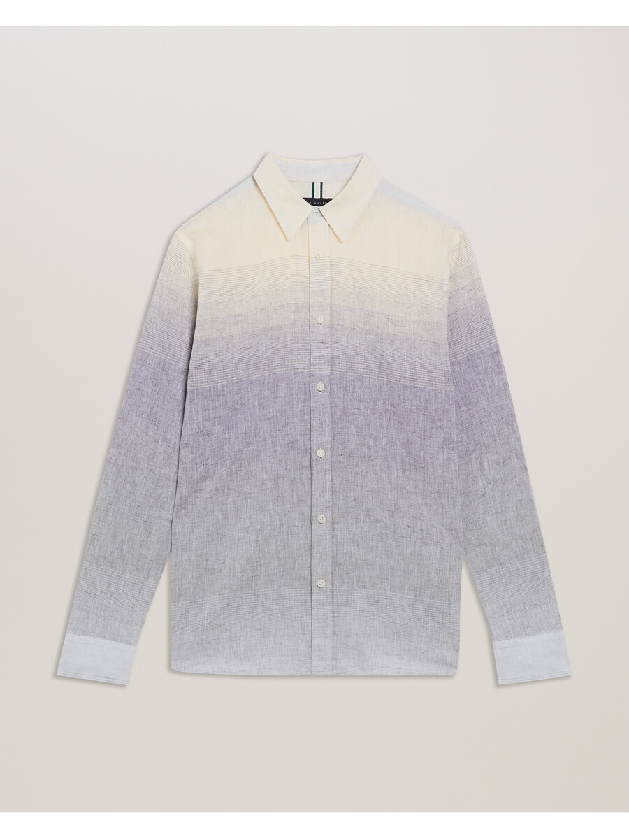 ackley - shirt met lange mouwen en ombre-print normale pasvorm