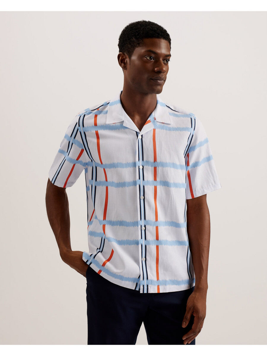 gardon - relaxed t-shirt met korte mouwen en ruitprint