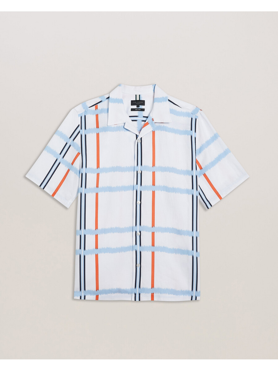 gardon - relaxed t-shirt met korte mouwen en ruitprint
