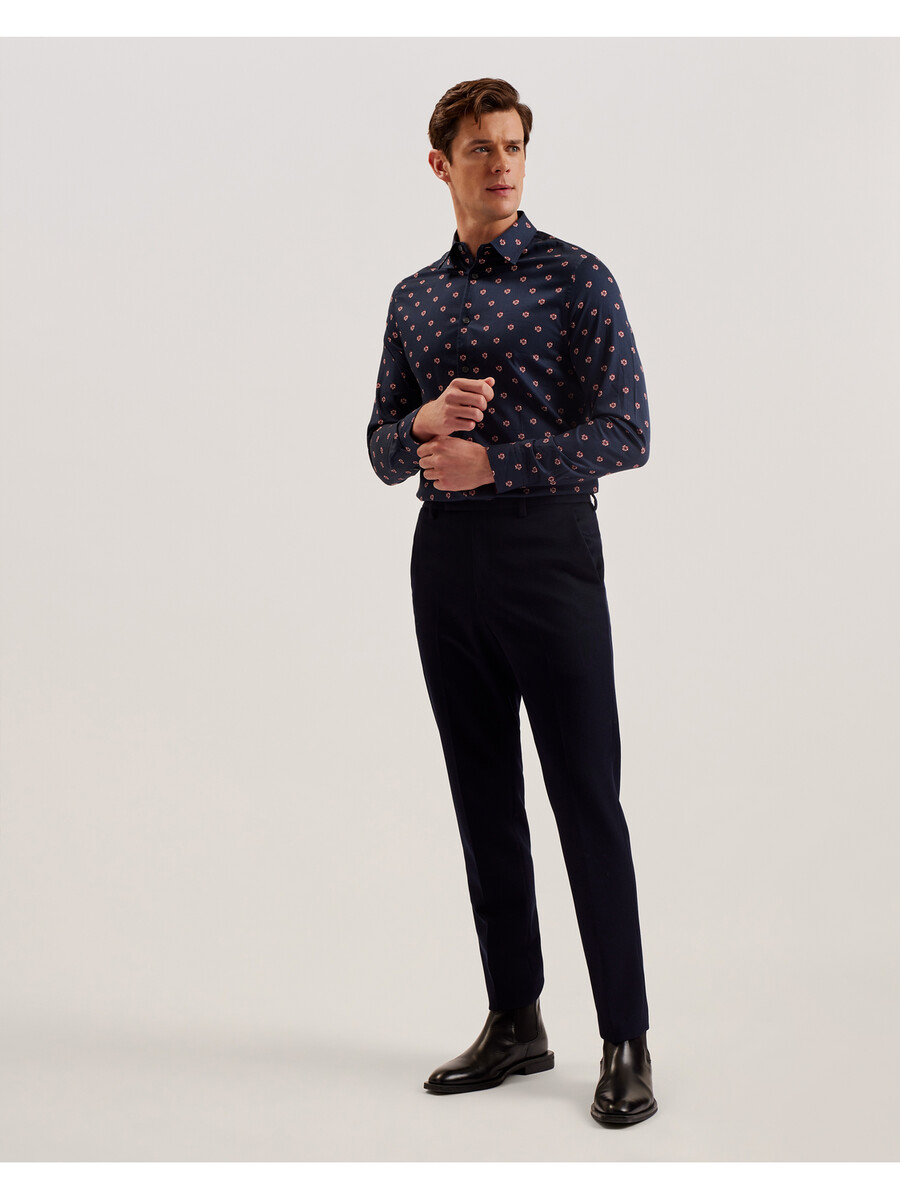 mikceal - slim fit overhemd met bloemenprint