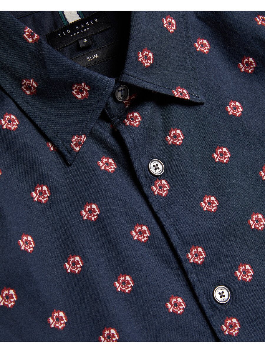 mikceal - slim fit overhemd met bloemenprint