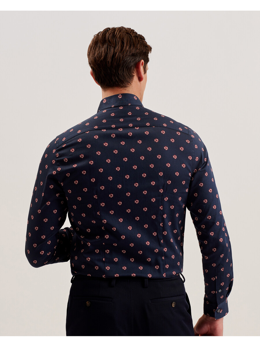 mikceal - slim fit overhemd met bloemenprint