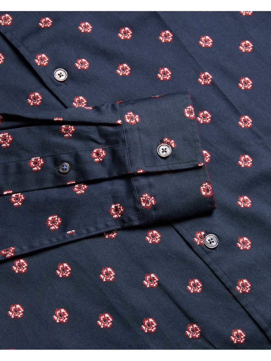 mikceal - slim fit overhemd met bloemenprint
