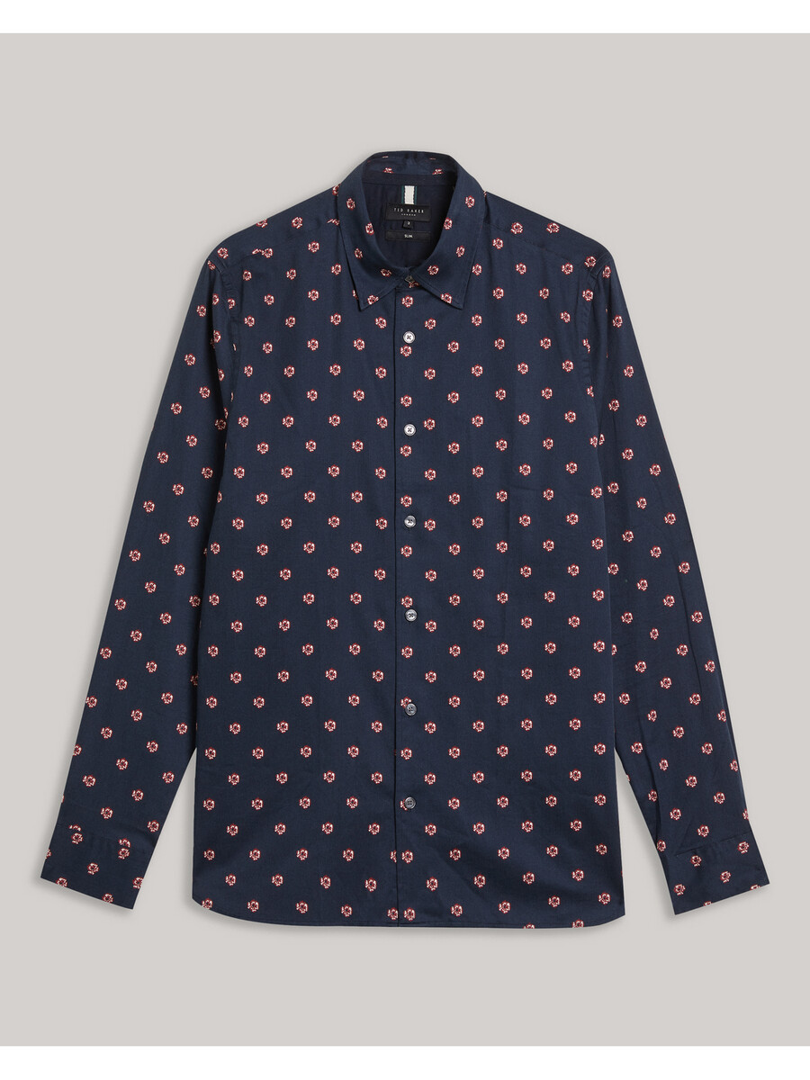 mikceal - slim fit overhemd met bloemenprint