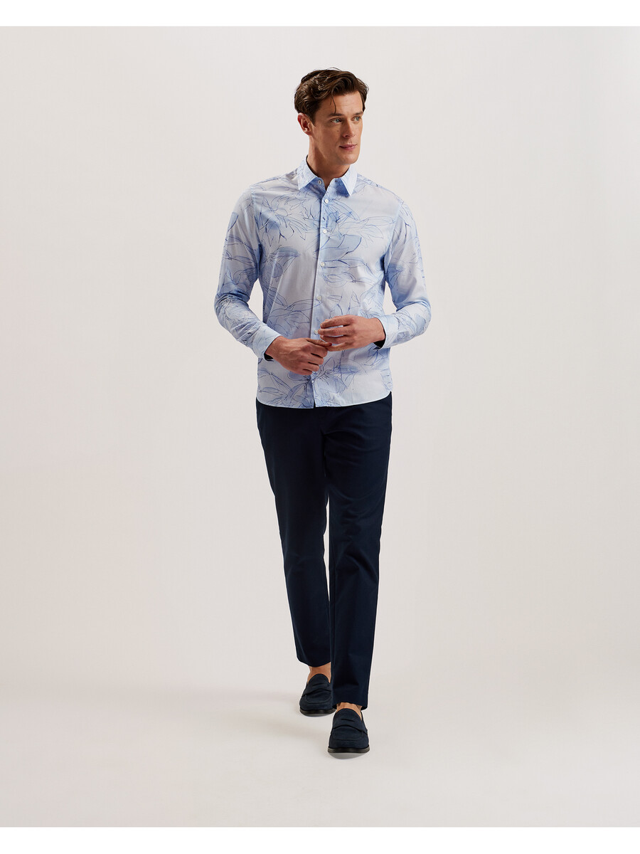 walesby - katoenen shirt met getekende bloemenprint