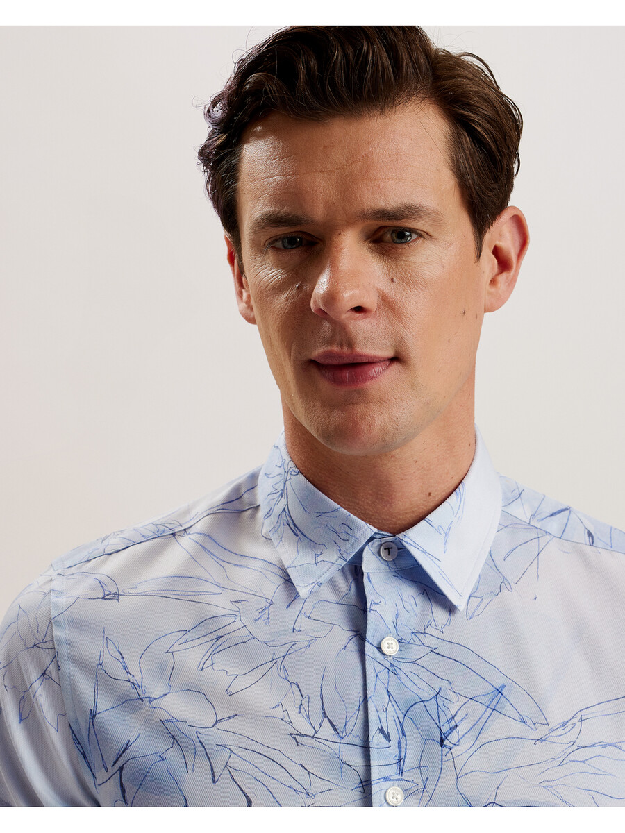 walesby - katoenen shirt met getekende bloemenprint