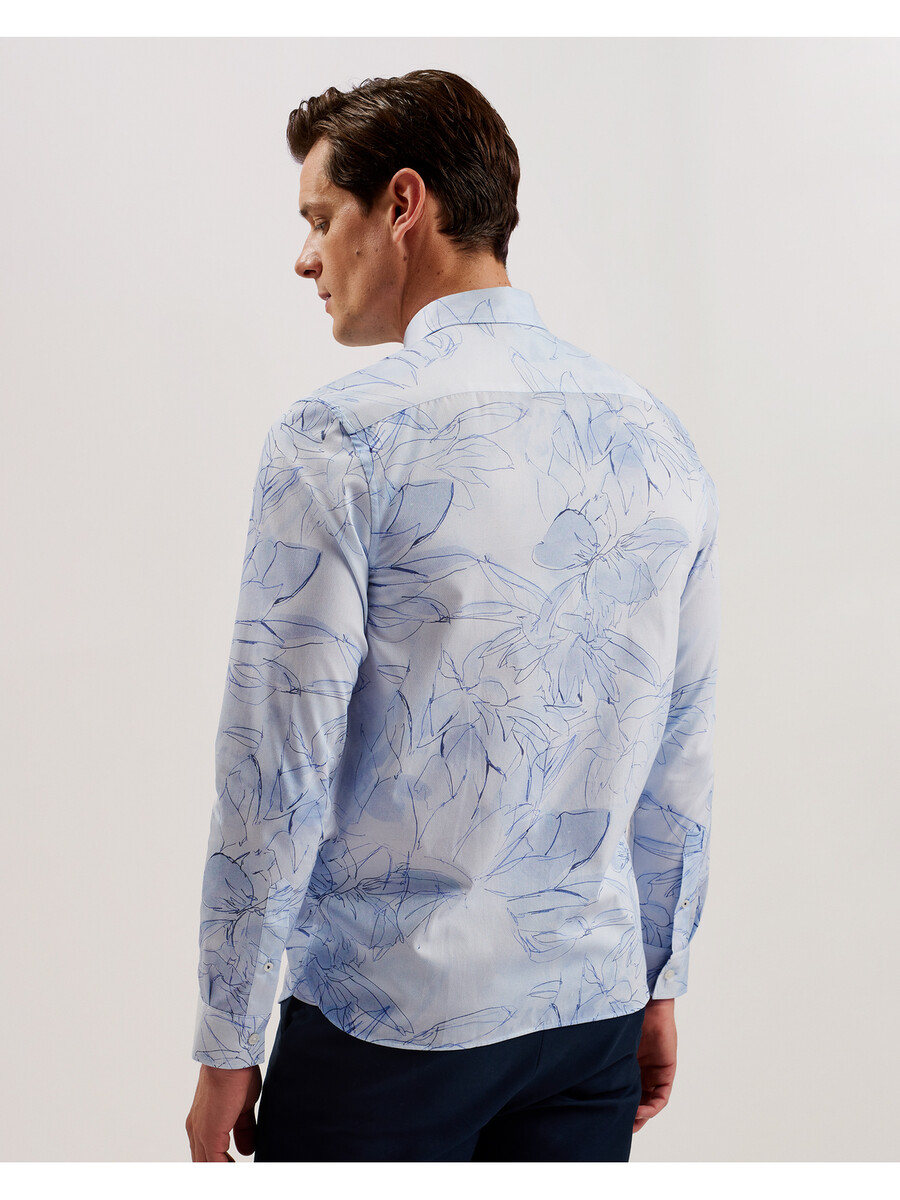 walesby - katoenen shirt met getekende bloemenprint