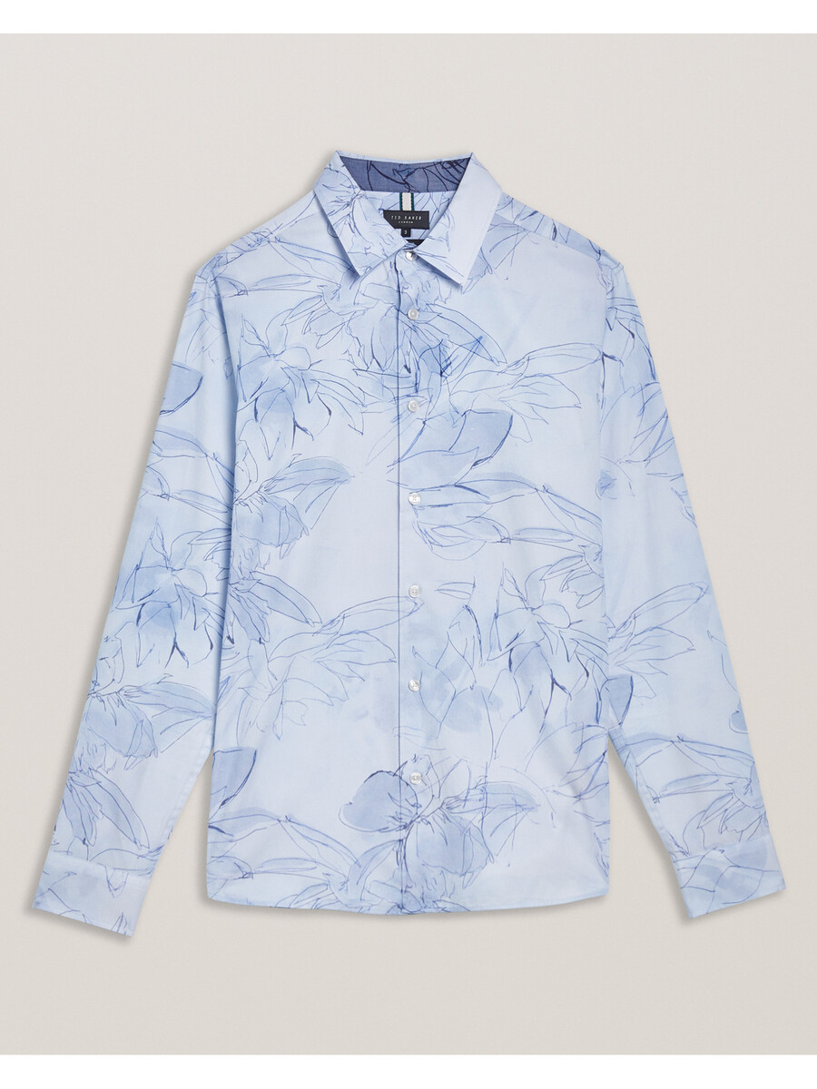 walesby - katoenen shirt met getekende bloemenprint