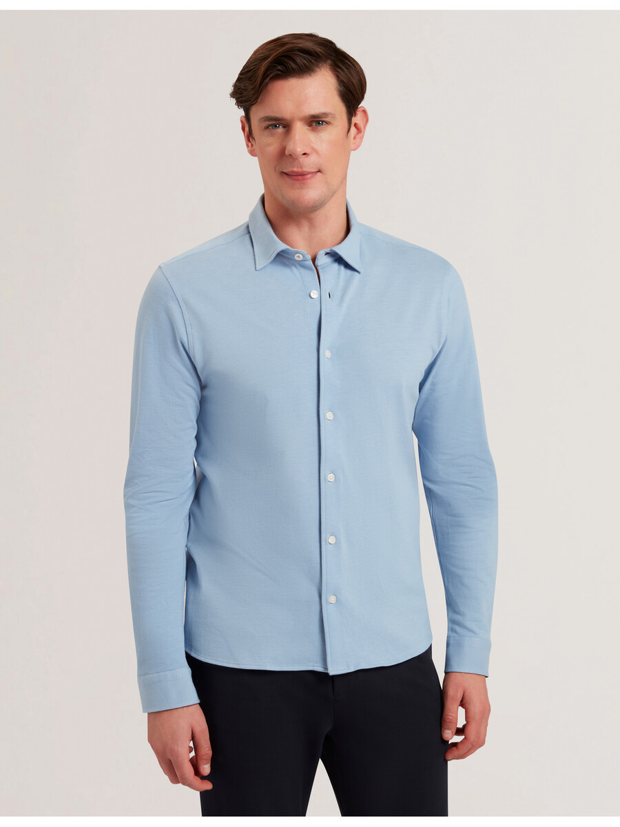 luckey - t-shirt met lange mouwen van katoenpiquéjersey normale maat