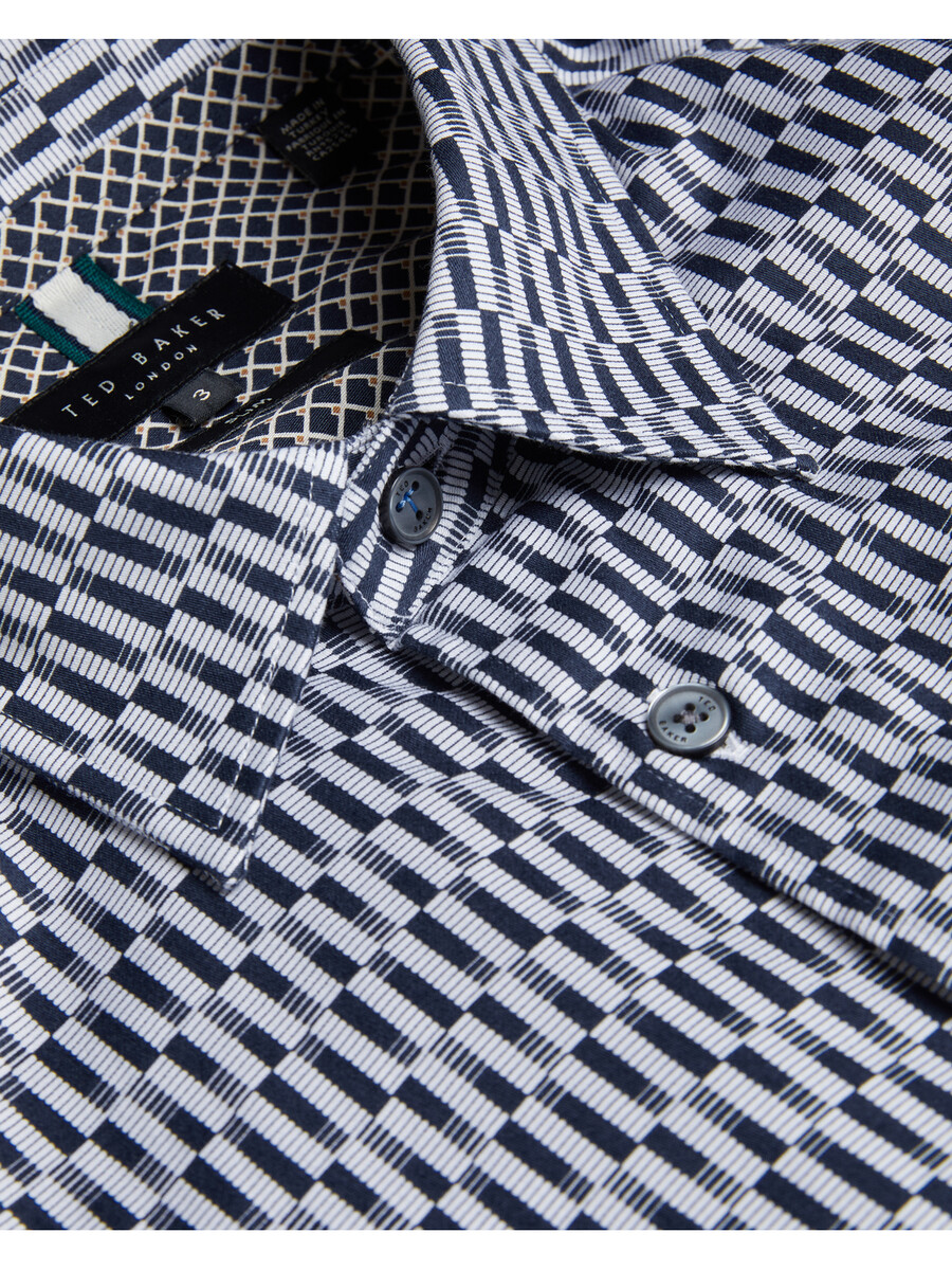 frestin - slim fit shirt met lange mouwen en geometrisch patroon