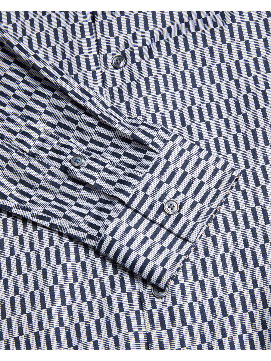 frestin - slim fit shirt met lange mouwen en geometrisch patroon
