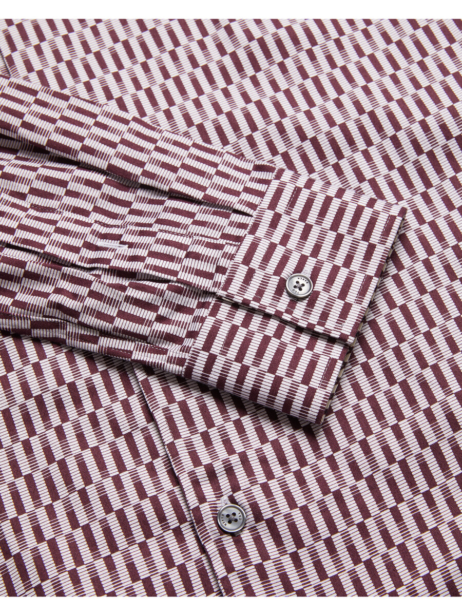 frestin - slim fit shirt met lange mouwen en geometrisch patroon