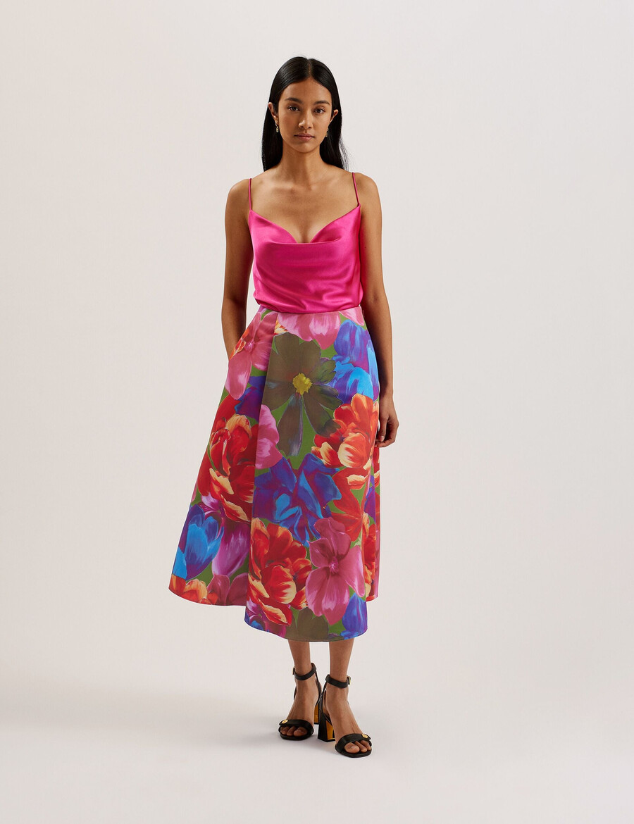 joralee - midi-wikkelrok met print