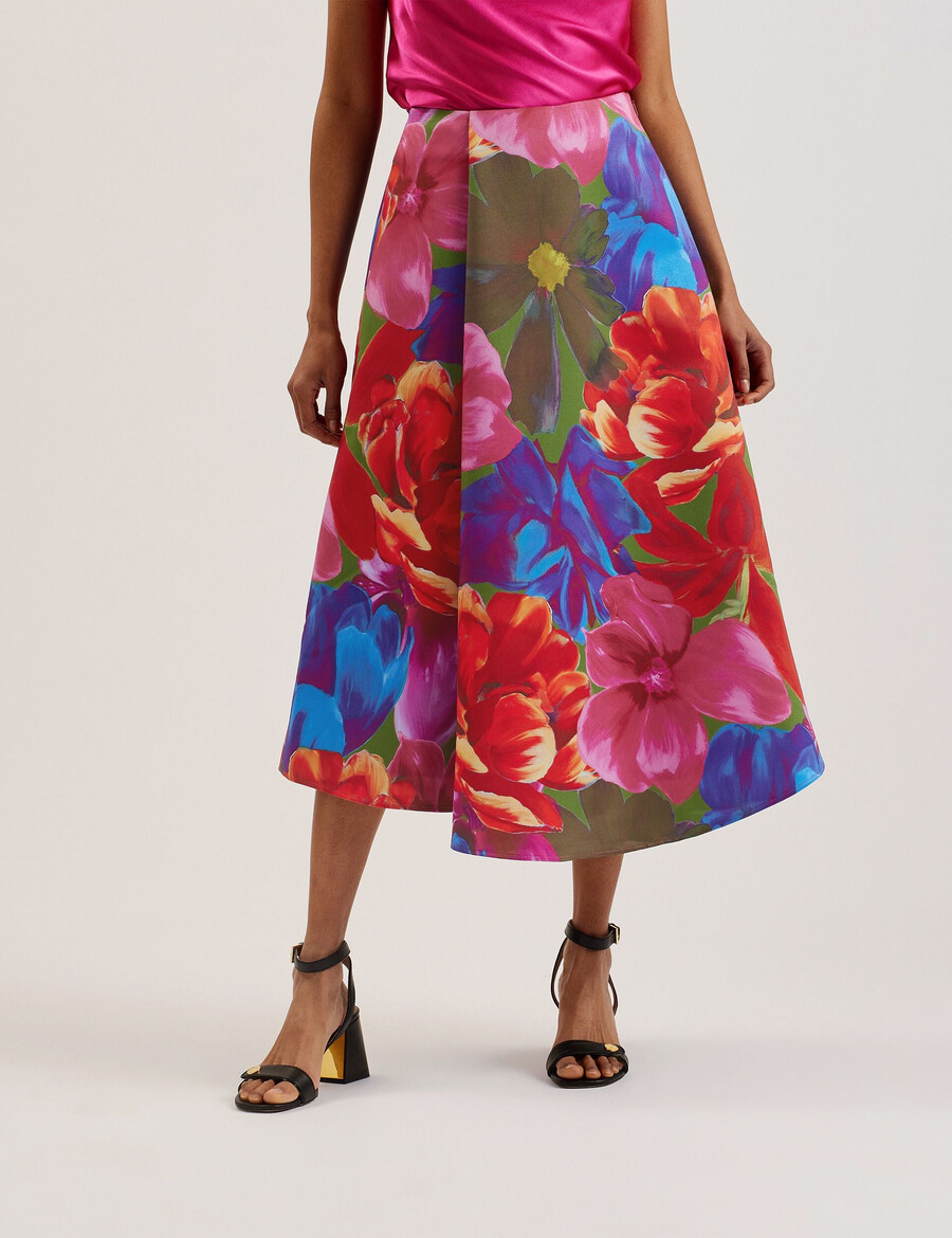 joralee - midi-wikkelrok met print