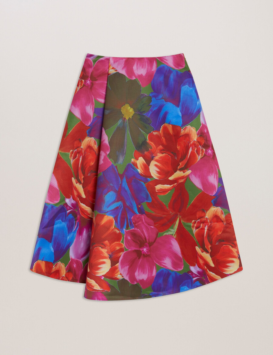 joralee - midi-wikkelrok met print